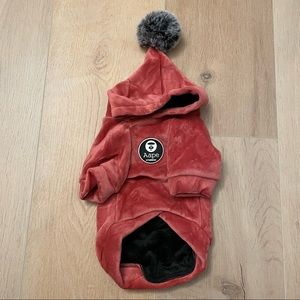 NWOT Pink Velvet Hoodie with Pom Pom